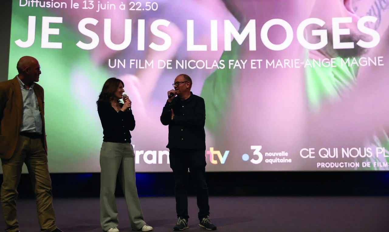 Marie-Ange Magne et Nicolas Fay présentent Je suis Limoges lors d’une projection.